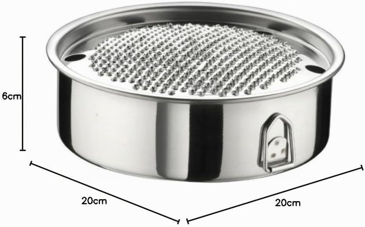 Edelstahl Profi Käsereibe mit Unterteil 20 cm Ø von "Pinti Inox"