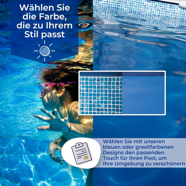 Gre FSP400 - Poolfolie für runde Pools, 400 x 90 cm (Länge x Höhe), Overlap System, Farbe Blau Diame