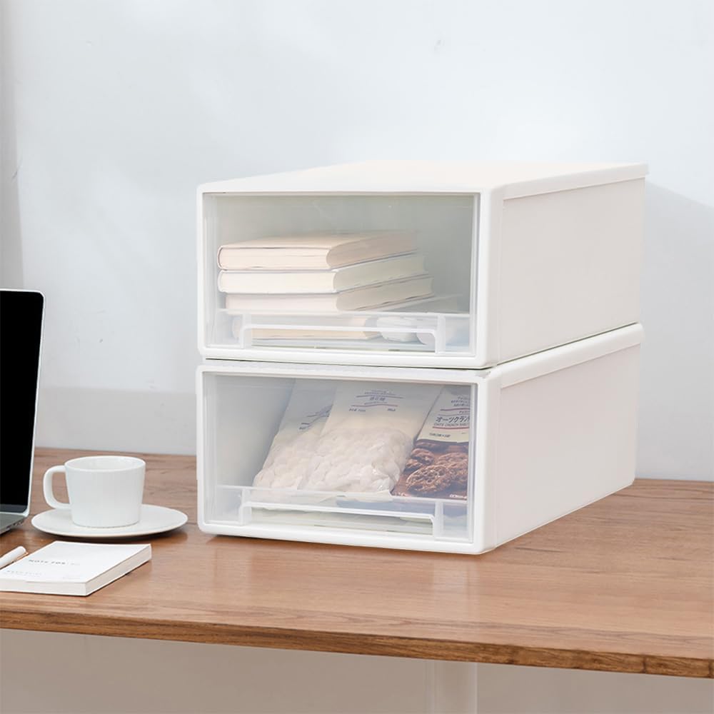 2 Stück Schubladeneinheit Kunststoff Schubladenbox Stapelbar Schreibtisch Schubladenbox aus Kunststo