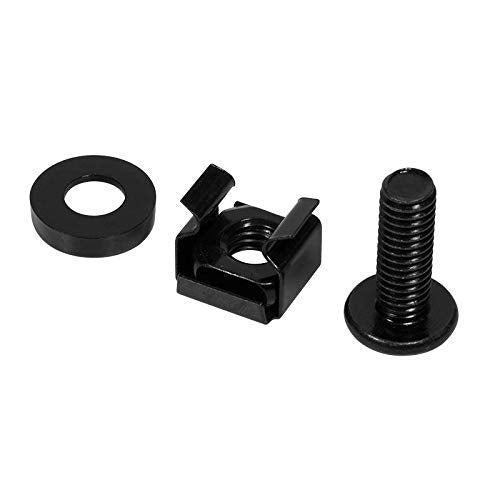 50x Schrauben M6 Befestigungssatz schwarz Rackschrauben Montagesatz Käfigmutter 10" und 19" Rack Sch