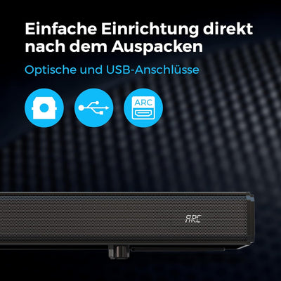 CELLO YWS23-DE TV Soundbar 2x15W + 50W =80W 2.1-Kanal-Lautsprecher Bluetooth AC/DC HDMI USB Optisch