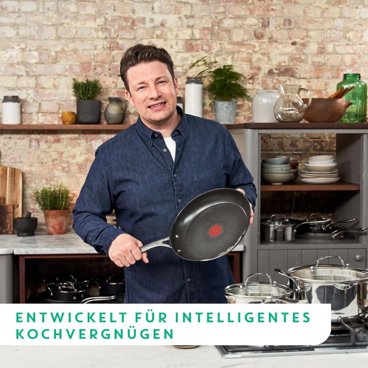 Tefal Jamie Oliver Cook's Direct On Pfannenset 24/28 cm, Bratpfanne Induktion, Antihaft, backofenfes
