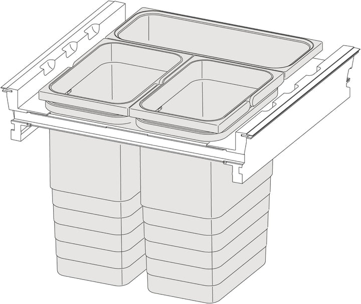NINKA 5261.52 90680 Hängerahmen für Mülltrennsystem eins2fünf KB 600 NL 400mm, Kunststoff dunkelgrau