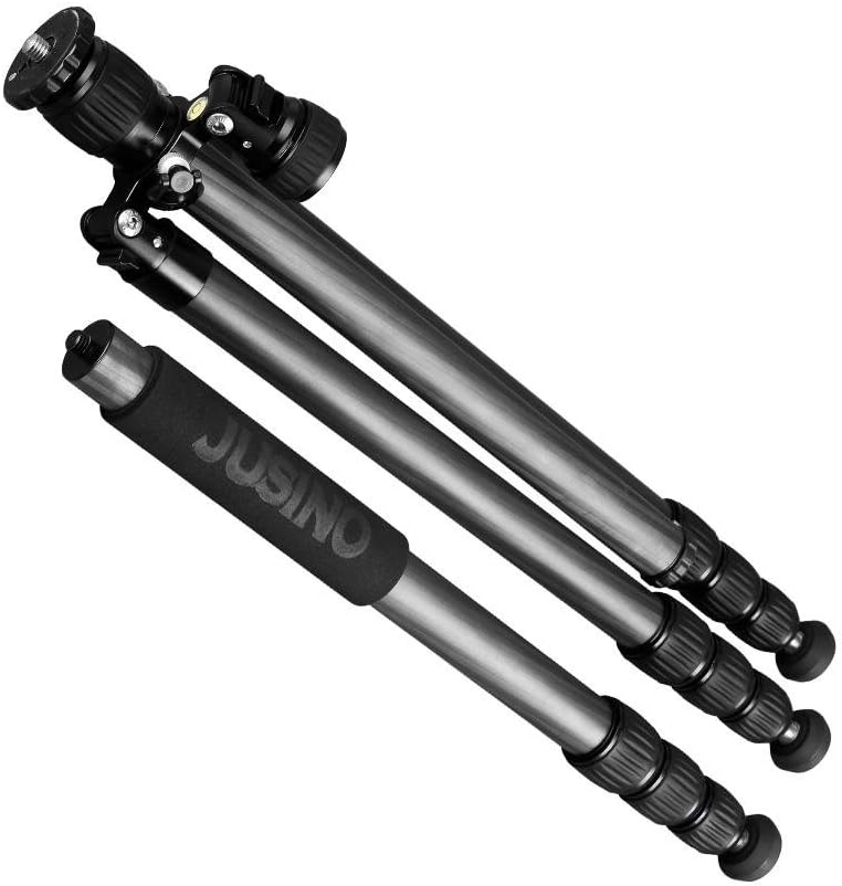 JUSINO TK-284C Karbon Tripod Traveller Reisestativ mit Monopodfunktion Max. Höhe 165cm Belastbar bis