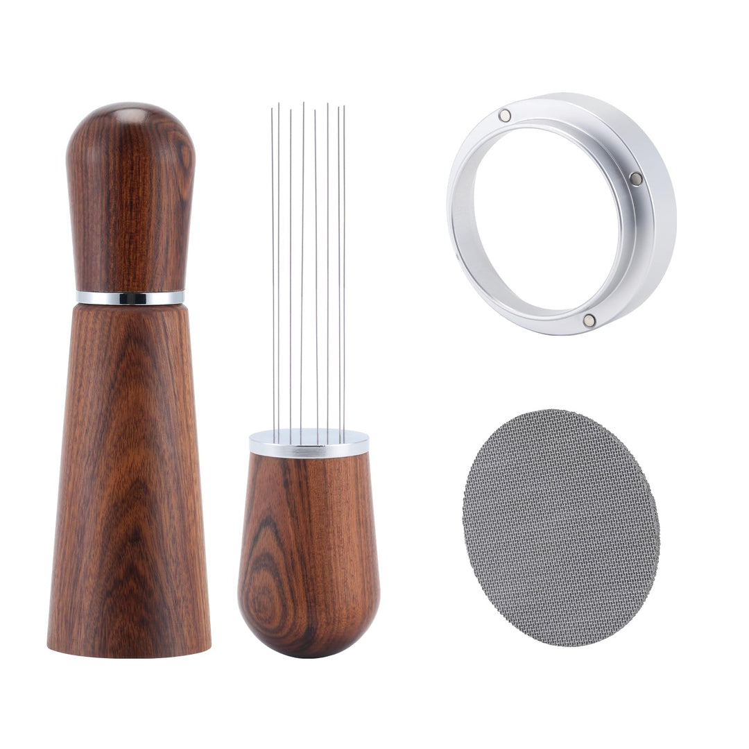 51mm Siebträger Zubehör Set,WDT Tool,Puck Screen &amp; Dosierring Set,Espresso Nadel mit 8 Feinen Nadeln
