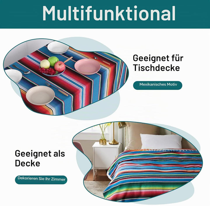 Mexikanische Decke Sarape Picknick Decke ÜBerwurf Tisch Decke Heiss Stange für Yoga, 120X180Cm