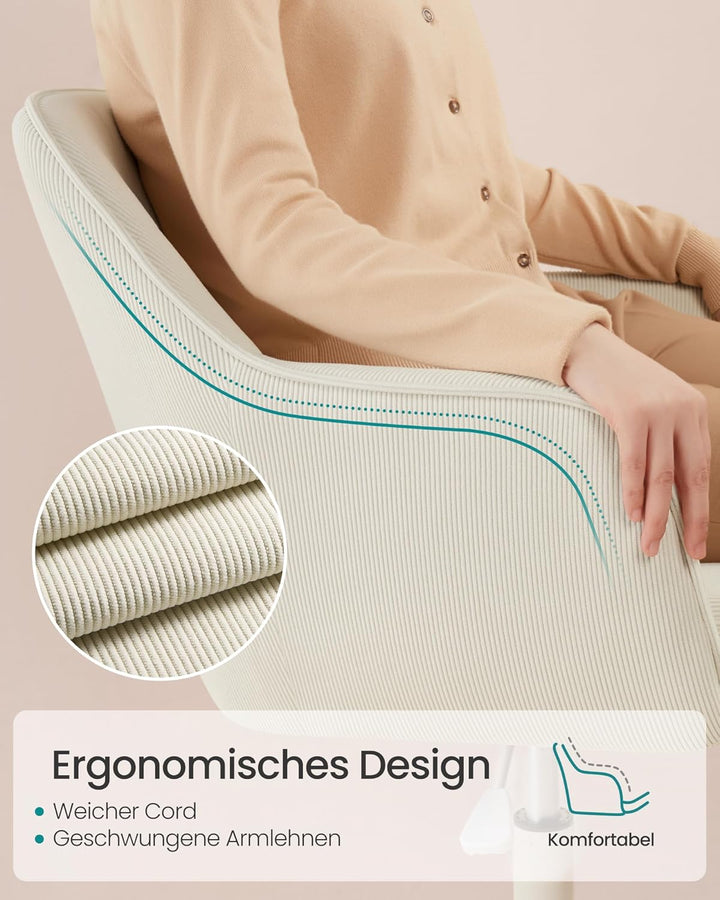 SONGMICS Homeoffice-Stuhl, Drehstuhl, Schreibtischstuhl, höhenverstellbar, bis 110 kg belastbar, Cor