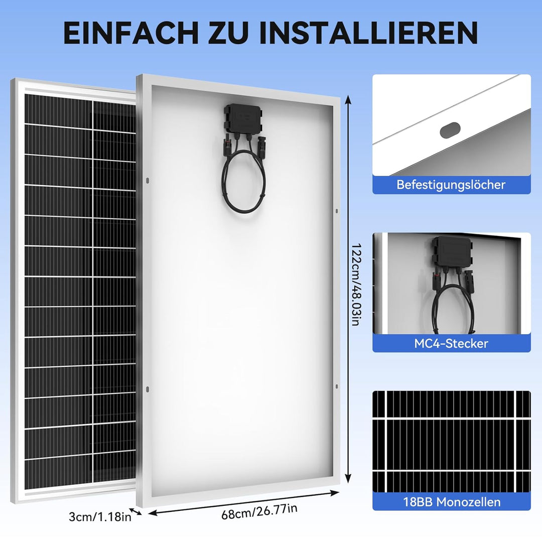 800w Solarpanel Monokristallines, Solarmodul mit Hocheffizientes Aluminiumrahmen, SMBB Technologie,