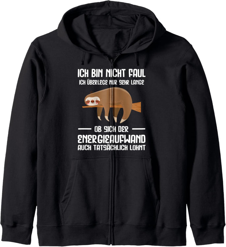 Faultier Misanthrop Lustige Sprüche Kapuzenjacke