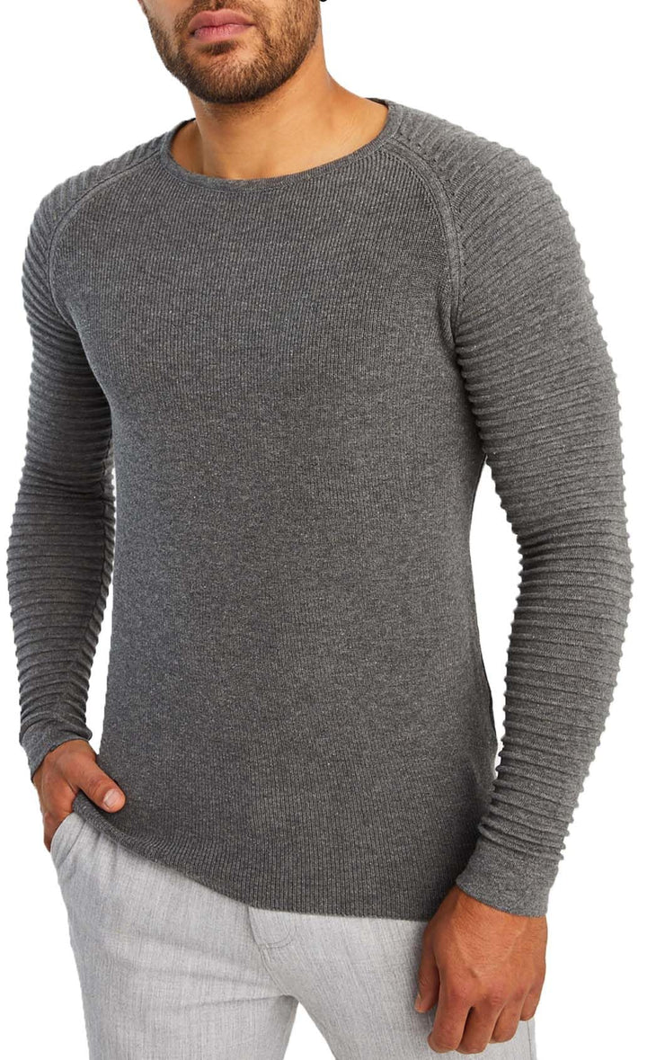 LEIF NELSON Herren Strickpullover Basic Rundhals Crew Neck Sweatshirt Langarm Sweater Feinstrick LN2