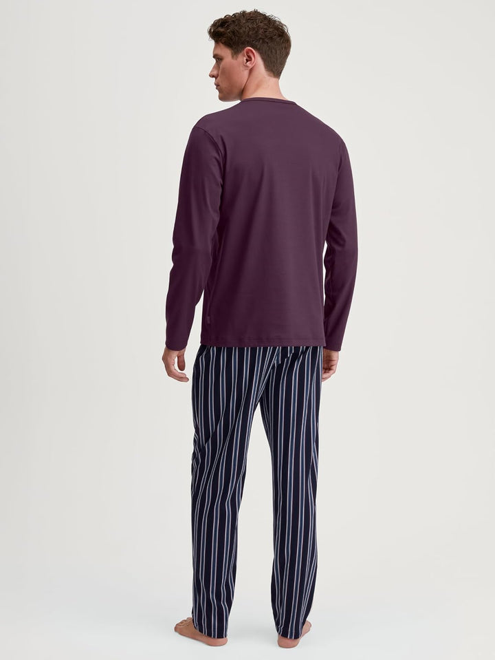 CALIDA Relax Streamline Pyjama, lang Herren, aus 100% Baumwolle 46-48 Barbera, 46-48 Barbera