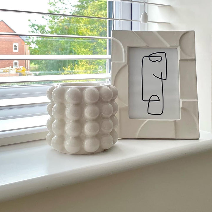 YANWE1 Bubble Vase Kleine Vase Weiss Keramik Vase Boho Vase Keramik Blumenvase Vase für Dekor Dekora