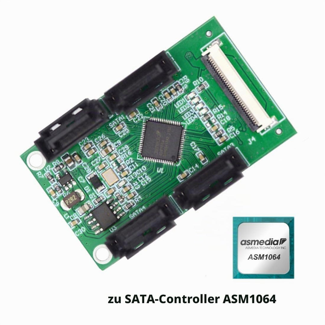 chenyang Mini PCI-E ＆ NGFF A+E Key auf 4 SATA 3.0 Port Multiplier Adapter 6Gbps Festplatte Erweiteru