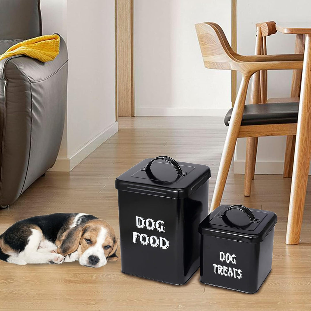 Pethiy Hundefutter und hundeleckerli behälter Set mit Schaufel –Beschichteter Kohlenstoffstahl – dic