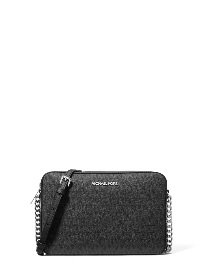 Michael Kors Damen Jet Set East West Crossbody Umhängetasche Schwarz, Schwarz