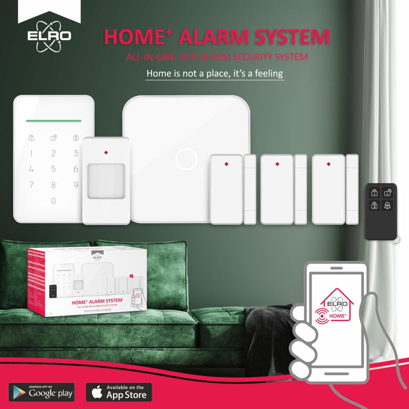 ELRO AS90S Home+ Smart Alarmanlage-WiFi-GSM Funktion-Bestens getestet-Mit Basisstation, Bedieneinhei
