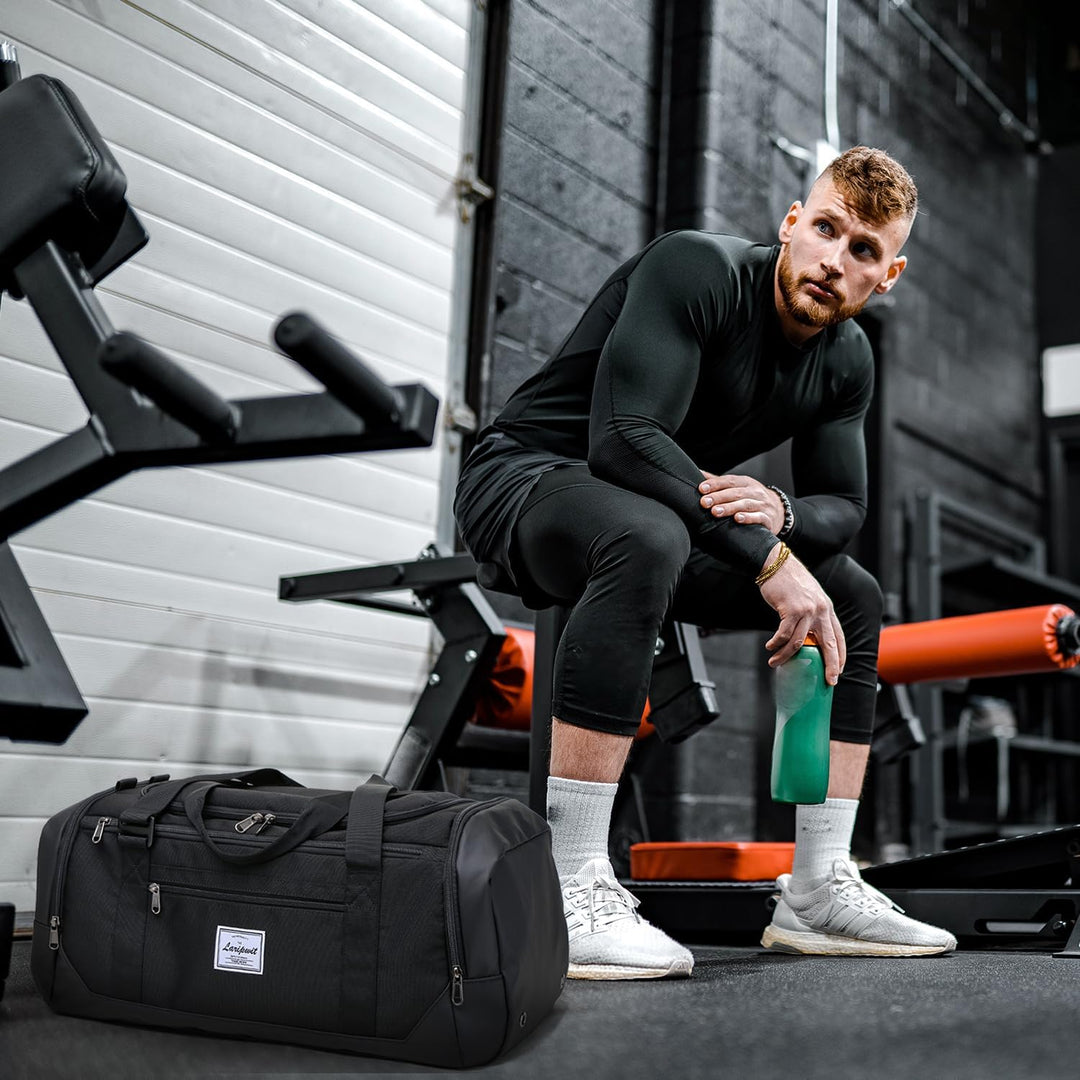 Laripwit Sporttasche Herren, 40L Reisetasche Rucksack Trainingstasche mit Schuhfach & Nassfach, Wass