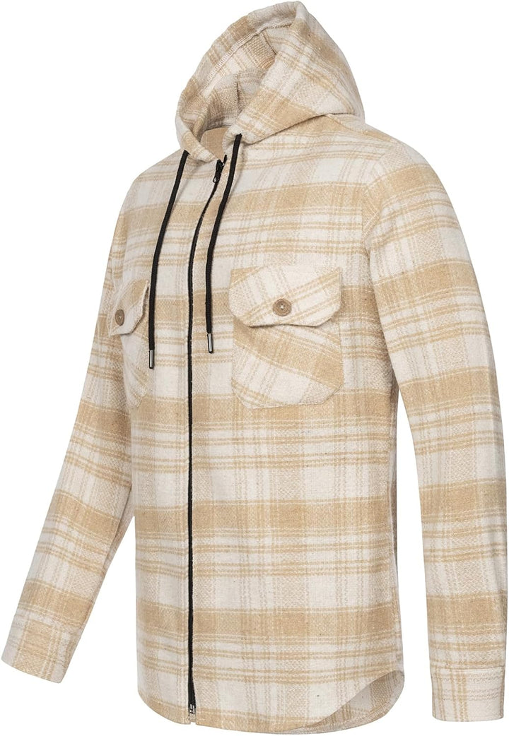 Rock Creek Herren Hemd Kariert Kapuzenhemd M65 S Beige - H335, S Beige - H335