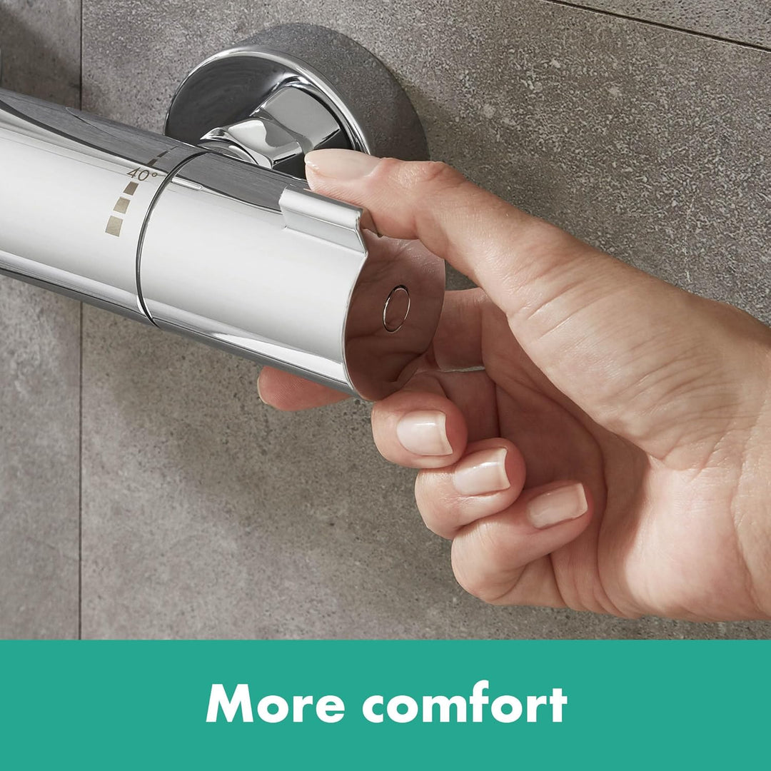 hansgrohe Ecostat - Duschthermostat Aufputz, Duscharmatur mit Sicherheitssperre (SafetyStop) bei 40°