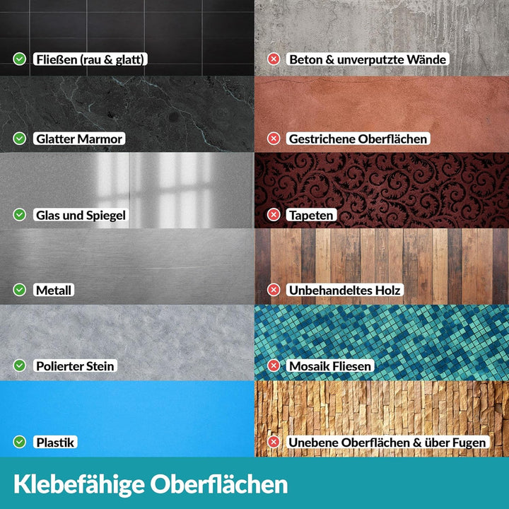WEISSENSTEIN Badablage ohne Bohren aus Edelstahl - Selbstklebende Ablage fürs Bad - 14 x 9,5 x 5 cm