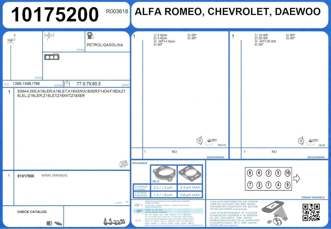 Ajusa 50273900 Dichtungsvollsatz, Motor