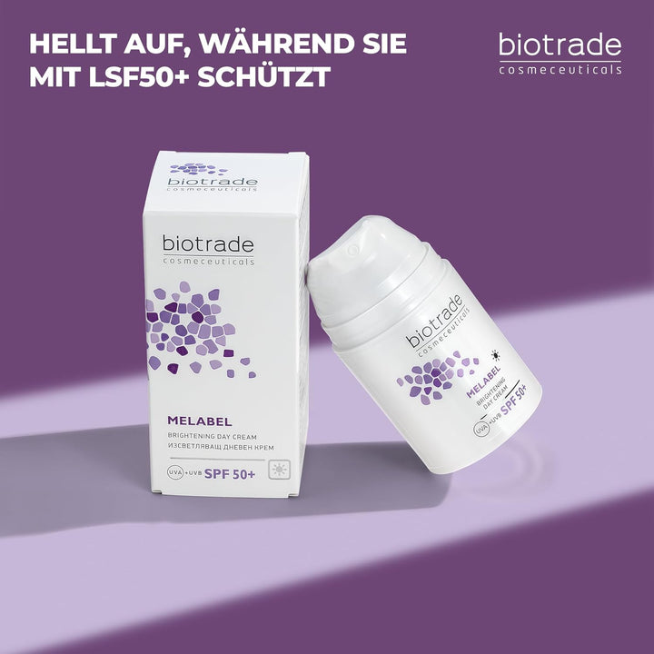 Melabel Aufhellende Tagescreme mit SPF 50+ 50ml Hellt Dunkle Flecken auf der Haut auf Gleicht den Ha