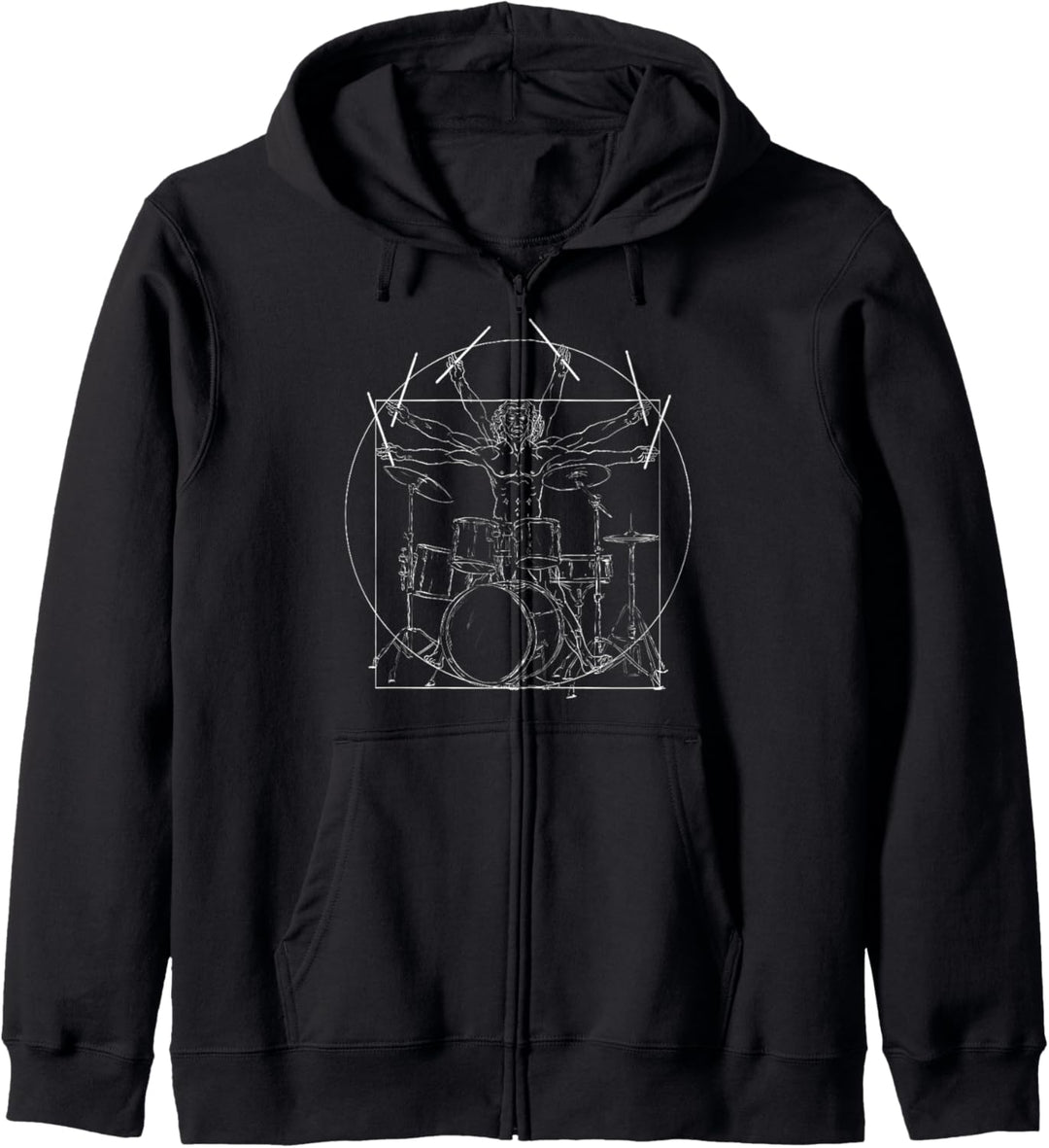 Drummer Schlagzeug Da Vinci Schlagzeuger Rock Musik Geschenk Kapuzenjacke