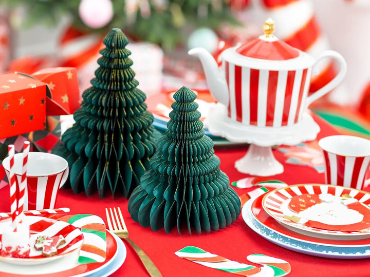 Libetui 3er Set Deko Tannenbaum Wiederverwendbare Weihnachtsbäume Wabenbälle aus Pappe Deko Weihnach