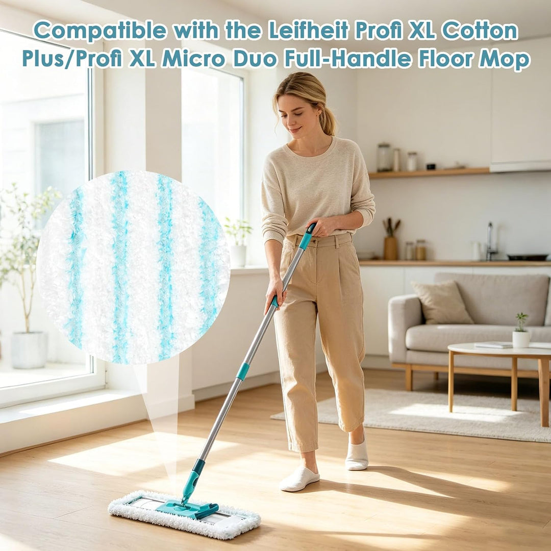 5 Stück Wischbezüge für Leifheit Profi XL Cotton Plus / Profi XL Micro Duo Vollstiel Bodenwischer,Mi
