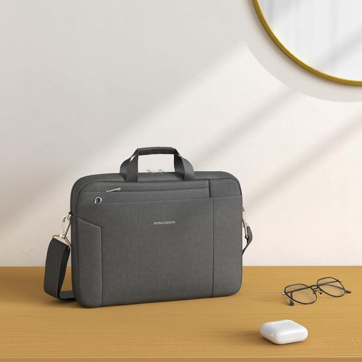 KROSER Laptop Tasche 15.6 Zoll Notebooktasche Aktentasche Tablet Tasche Schulter Umhängetasche Wasse