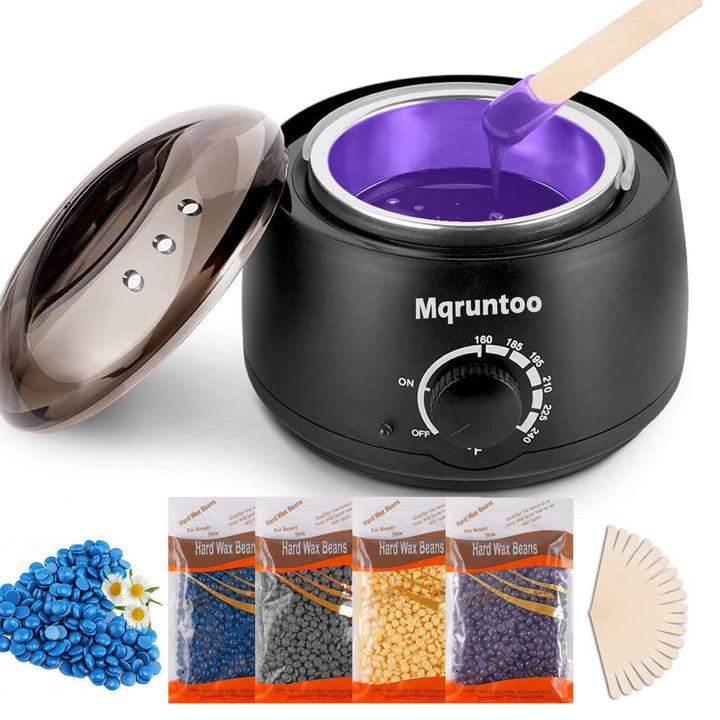 Wachswärmer Wachs Haarentfernung Waxing Kit mit 4X100g Wachsperlen,Schmerzloses Wachserhitzer Haaren