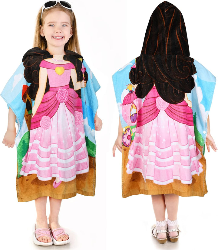 Kato Tirrinia 100% Baumwolle Badeponcho Strandtuch 90-120cm Mädchen Kinder, Absorbierender Bademante