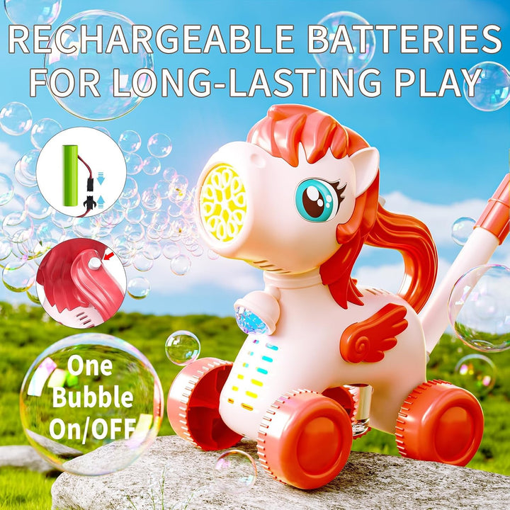 TOY PLAYER Pink Bubble Rasenmäher für Kleinkinder, Automatische Blasenmaschine für Kinder, Sommer Ou
