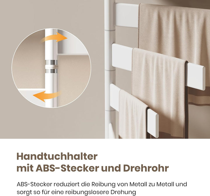 EMKE Handtuchheizkörper Elektrisch 120W, 180° Drehung Badheizkörper Elektrisch mit Lagerregal, Wifi