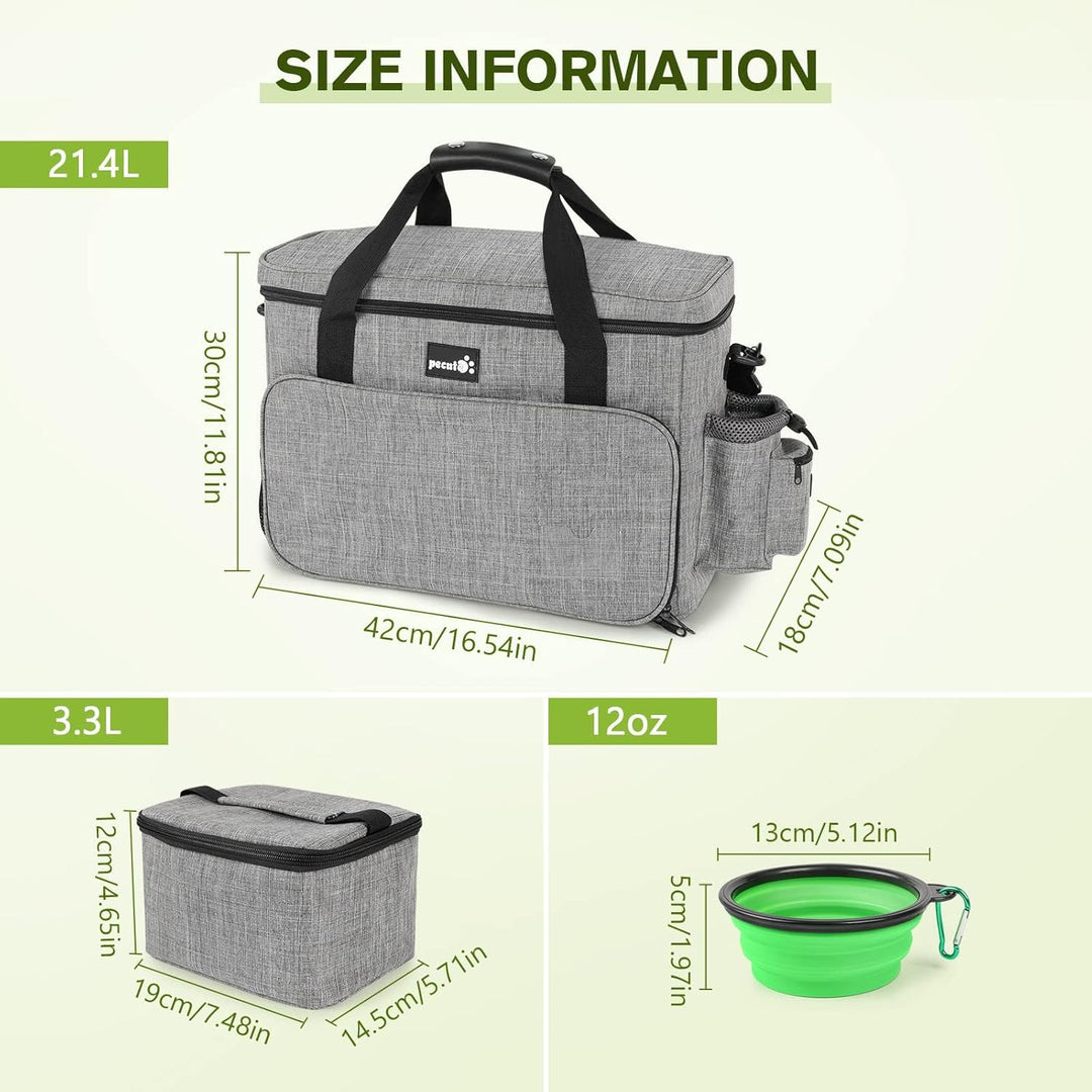 Pecute Hunde Reisetasche Grosse Hundetasche, Haustier, mit 2 Aufbewahrungstaschen und 2 Hundenäpfe,