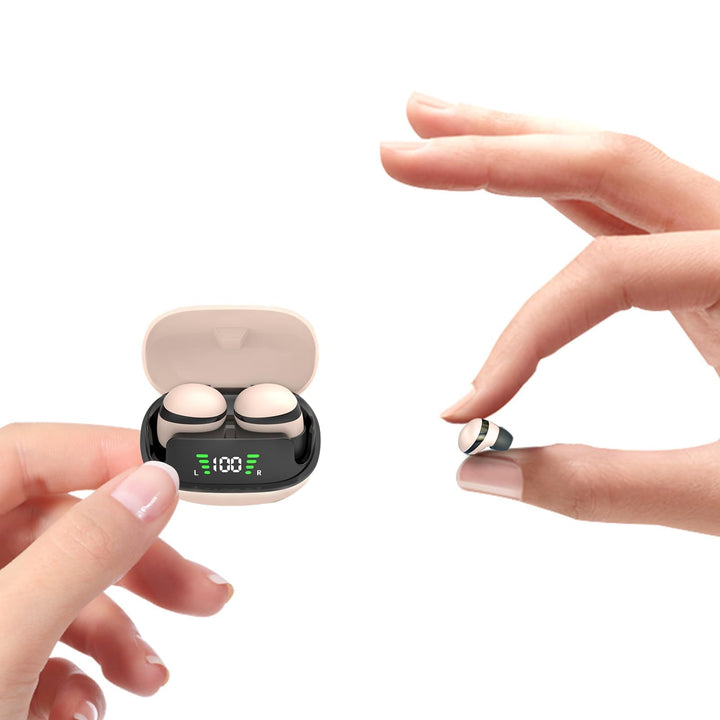 Unsichtbar Kleinste Mini Kopfhörer kabellos im Ohr Bluetooth Kopfhörer Beige, Beige