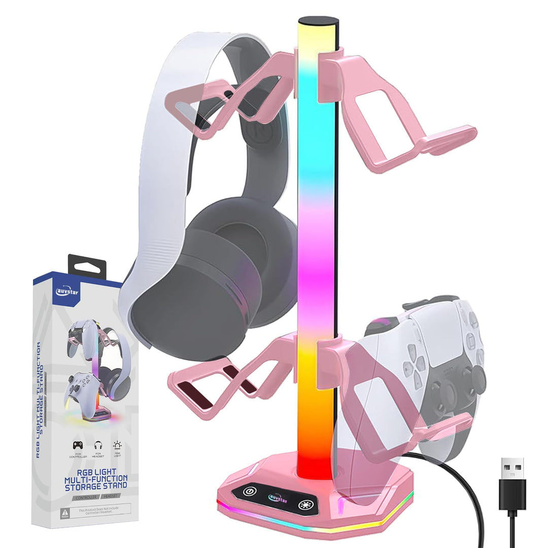 auvstar RGB Headset Halterung,Gaming Kopfhörer Ständer,10 Beleuchtungsmodi,USB Type-C Datenübertragu