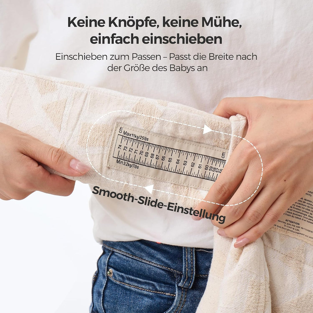 Momcozy Babytrage für Neugeborene ab Geburt 3–11 kg Aprikose, Aprikose