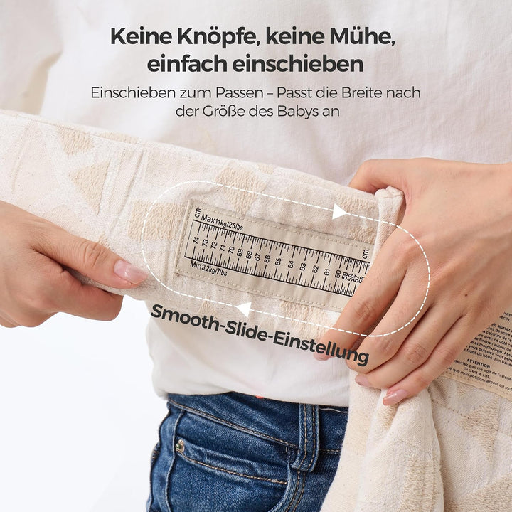 Momcozy Babytrage für Neugeborene ab Geburt 3–11 kg Aprikose, Aprikose
