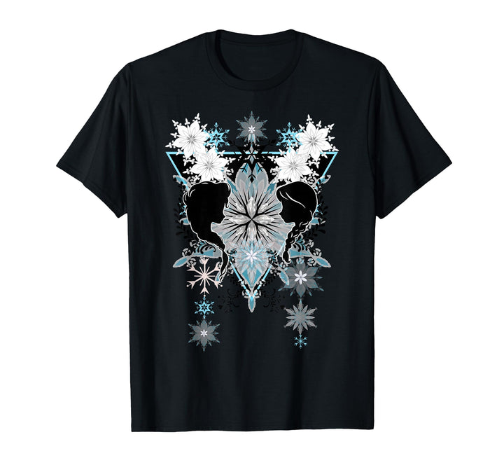 Mens Disney Pixar Frozen Elsa Anna Snowflake Boho Graphic T-Shirt Medium Black