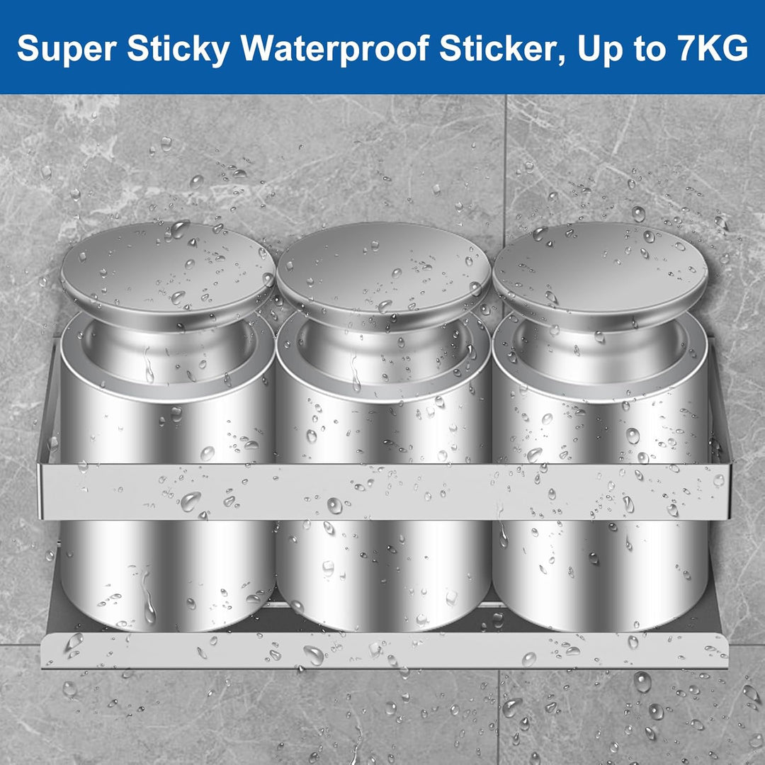 UUlioyer Duschablage ohne Bohren, Duschregal aus Edelstahl SUS304, 2 Stück Badezimmer Regal Organize