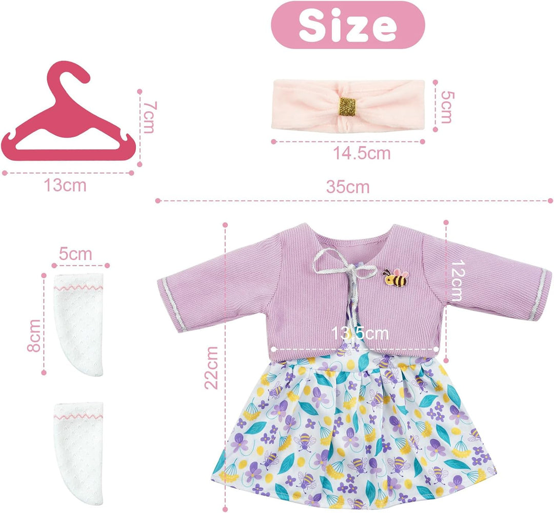 Puppenkleidungsset, 4 Stück Kleidung Bekleidung für Baby Puppen, Puppenkleidung 35-43 cm, neues Klei
