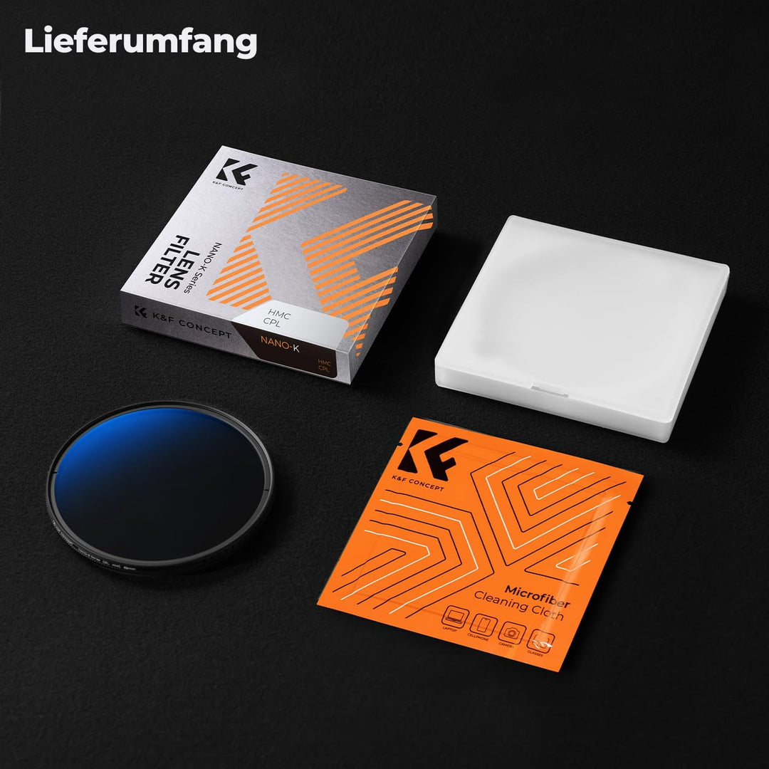 K&F Concept K-Serie 67mm Slim Zirkularer Polfilter Polarisationsfilter CPL Filter Cirkular Polfilter