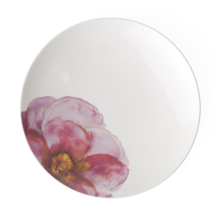 Villeroy &amp; Boch - Rose Garden Speiseteller Coupe, 28,5 x 28,5 x 3,5cm, Premium Porzellan, weiss/rosa