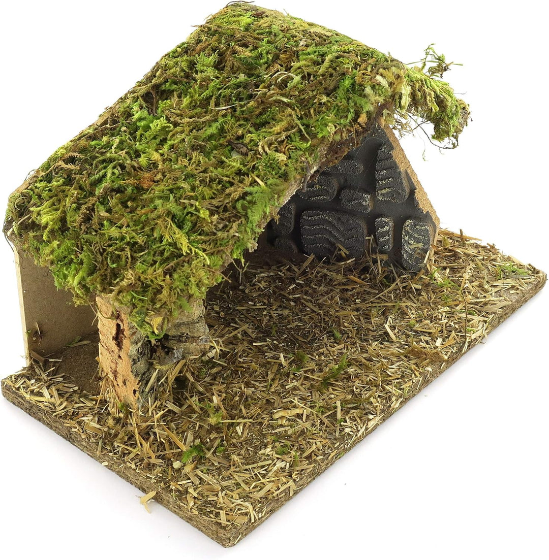 BERTONI Holzhütte mit Tür, Holz, Mehrfarbig, 24L x 15W cm