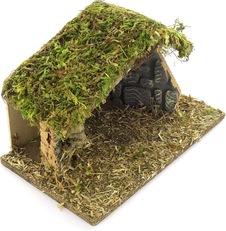 BERTONI Holzhütte mit Tür, Holz, Mehrfarbig, 24L x 15W cm