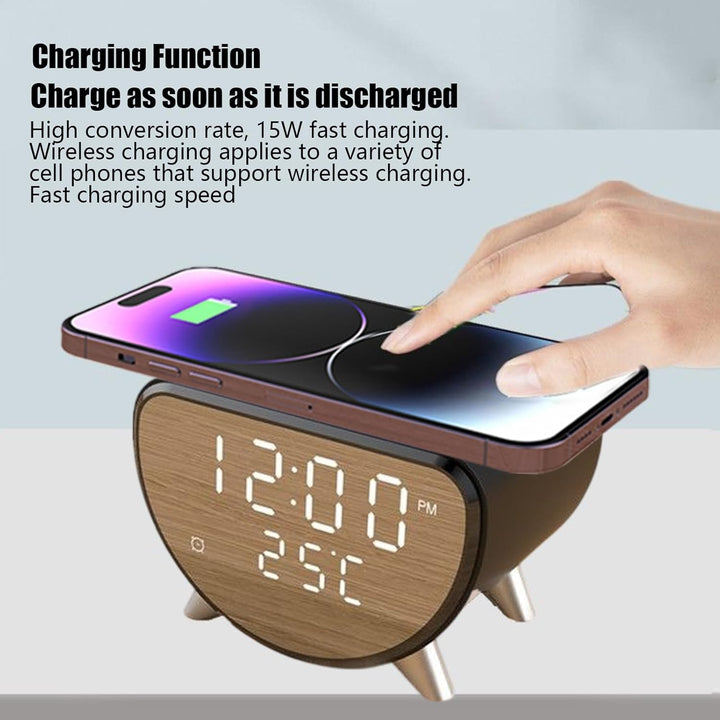 Uhngw Wecker Ladestation | Kabelloser Ladebereich Mit Temperaturanzeige In °C,Multifunktionale Digit