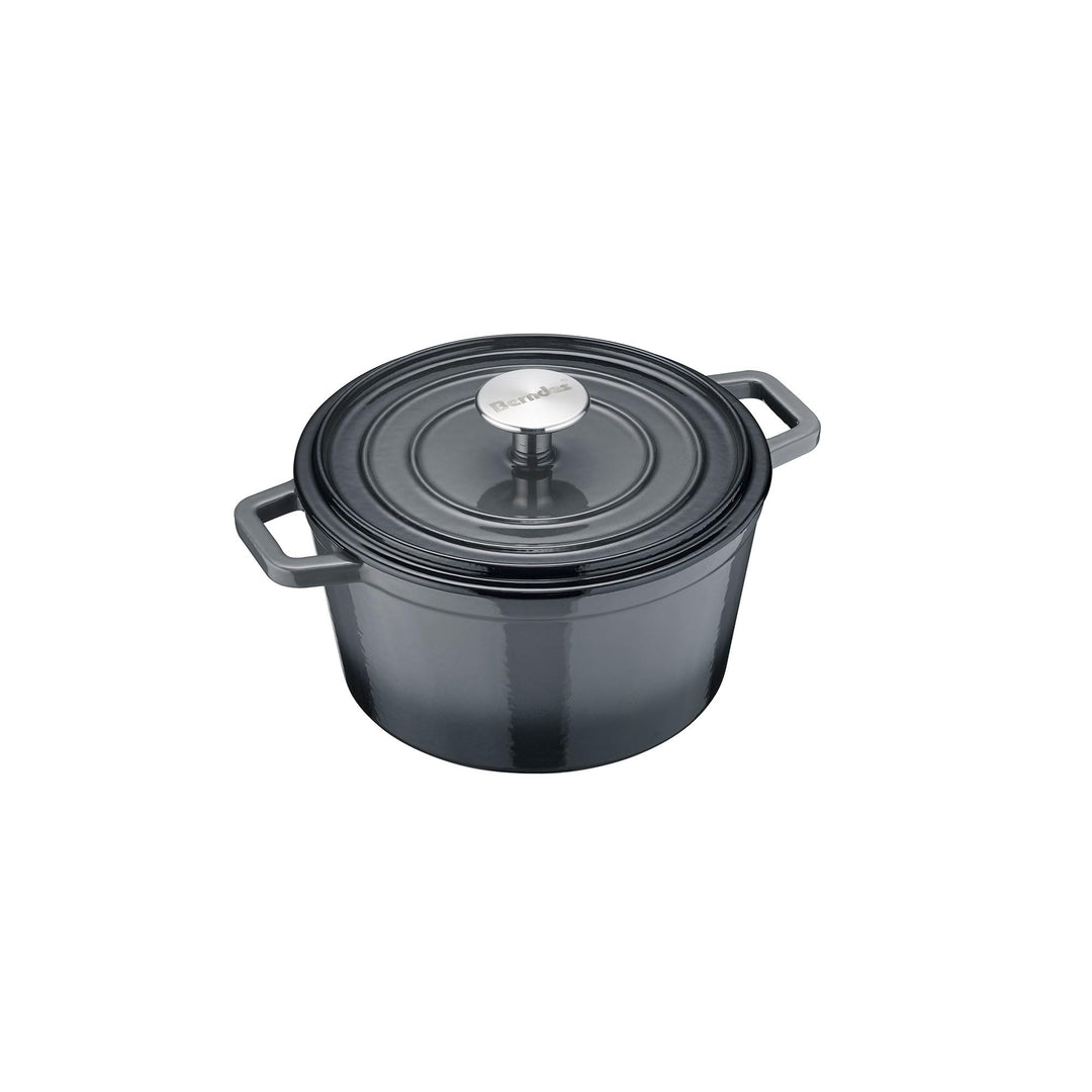 Berndes Bräter B.iron 2,5L mit Deckel - 20 cm - Gusseisen mit Emaillebeschichtung - Kochtopf zum Sch