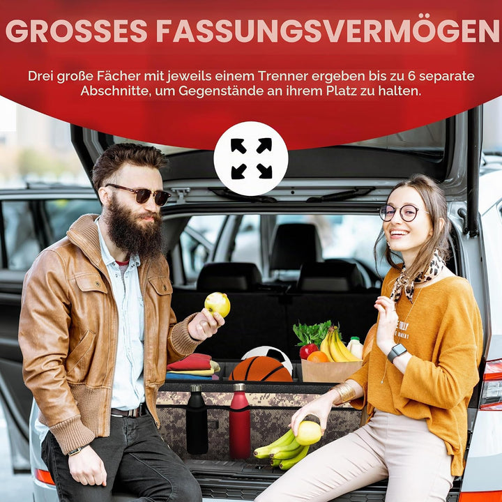 FORTEM Kofferraum Organizer, Kofferraumtasche, Zusammenklappbarer Auto Organizer Kofferraum mit Fäch