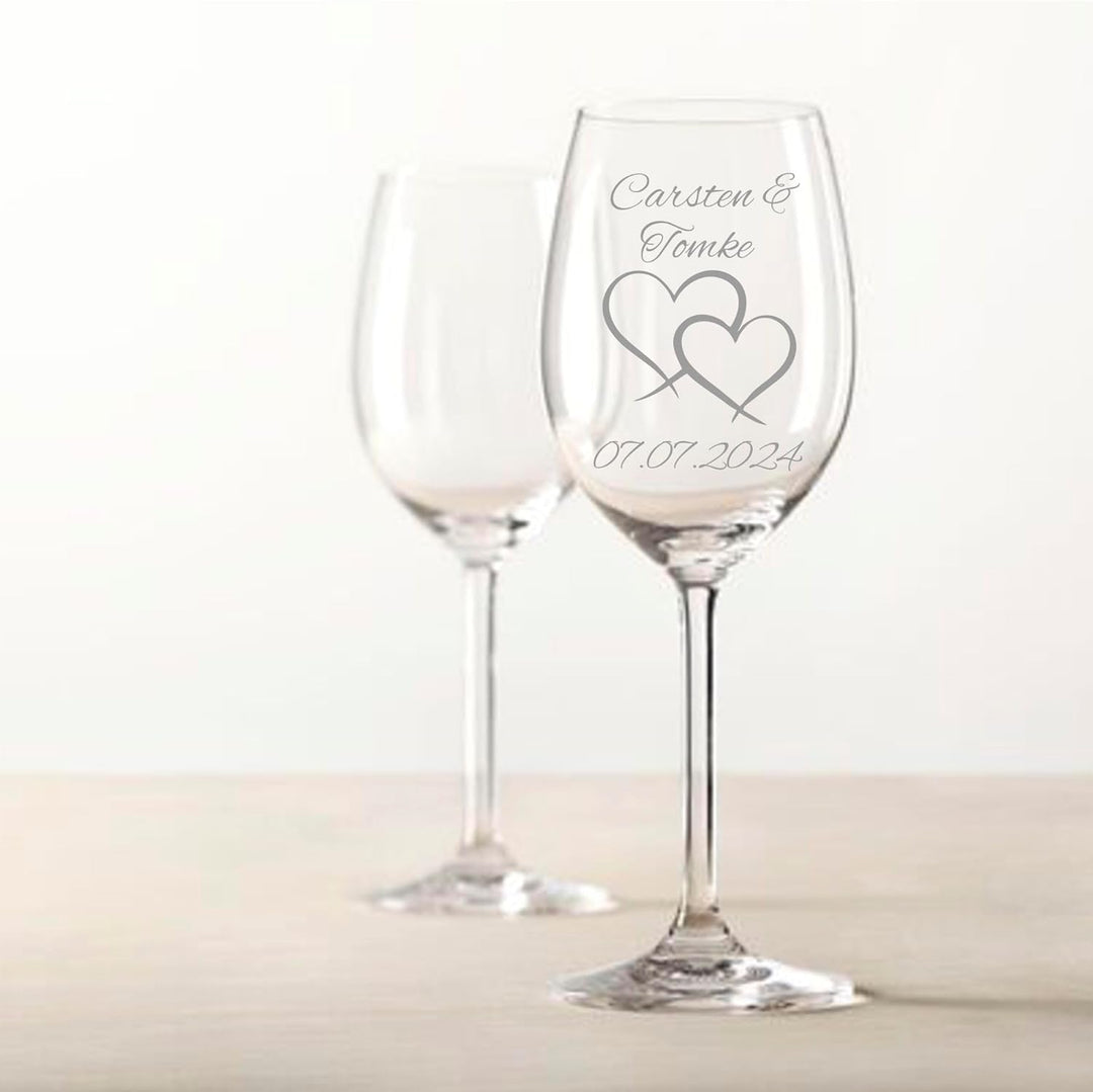 Geschenk zum Valentinstag – Wein Geschenksets – Weinglas mit Gravur 460ml – Hochzeitsgeschenke – Ges